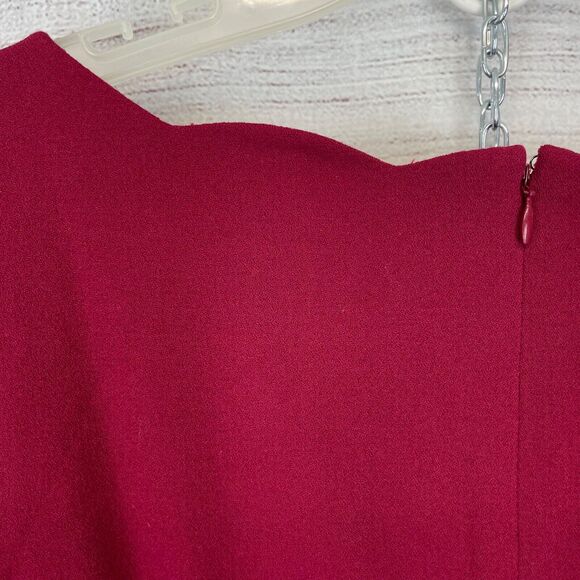 Talbots Burgundy High Neck Knee Length Dress Fully Lined size 8 - Picture 6 of 11